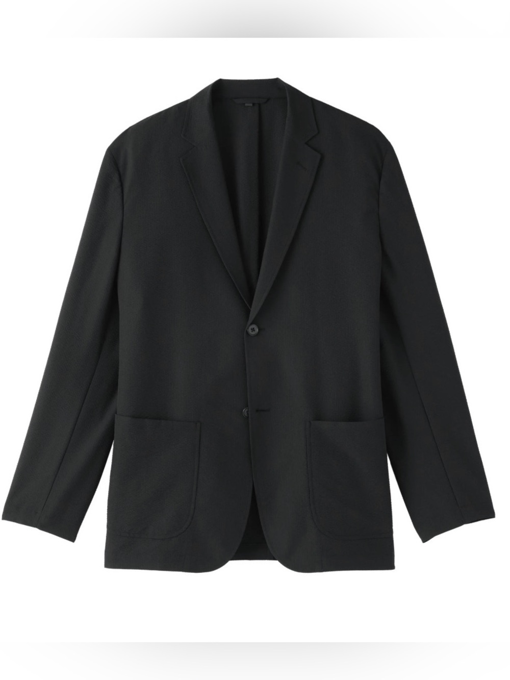Muji Men's Black Breathable Seersucker Jacket - Veste légère pour homme Uniqlo